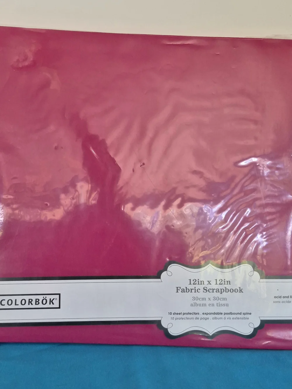 Colorbok Hot Pink Fabric Scrapbook Album 12x12 and 10 Sheet Protectors